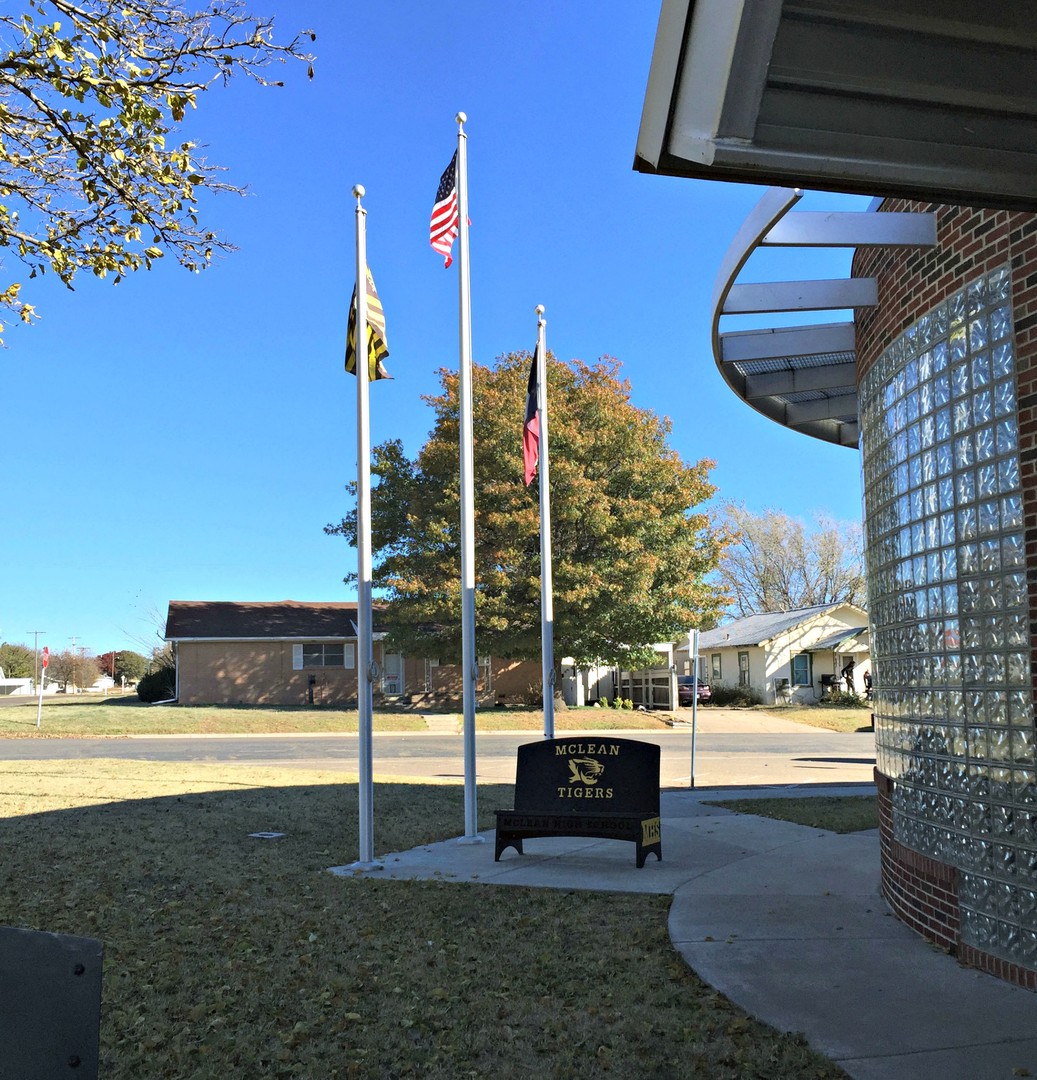 High school entrance flags